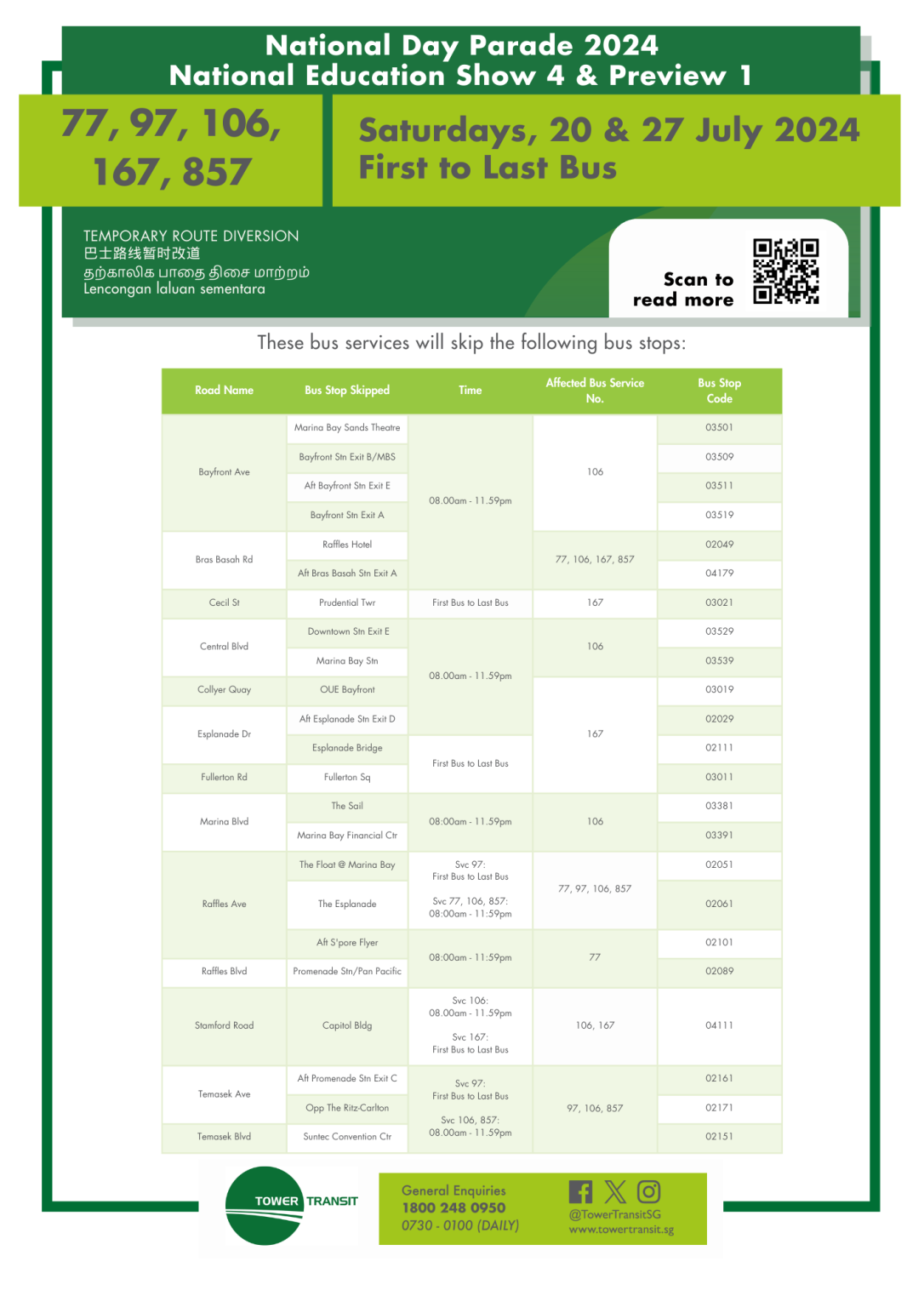 Tower Transit Temporary Route Diversion Poster For Ndp Ne Show