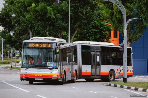 Chassis: MAN NG363F A24 
Bodywork: GML "MAN Lion’s City G"
Service: 2020 Airshow Shuttle
Operator: SMRT Buses