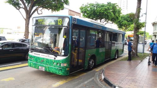 A hybrid bus.