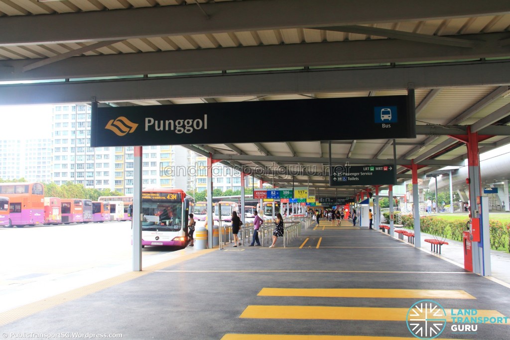 Punggol Bus Interchange: Pedestrian entrance at Punggol Central (Jan 2016)