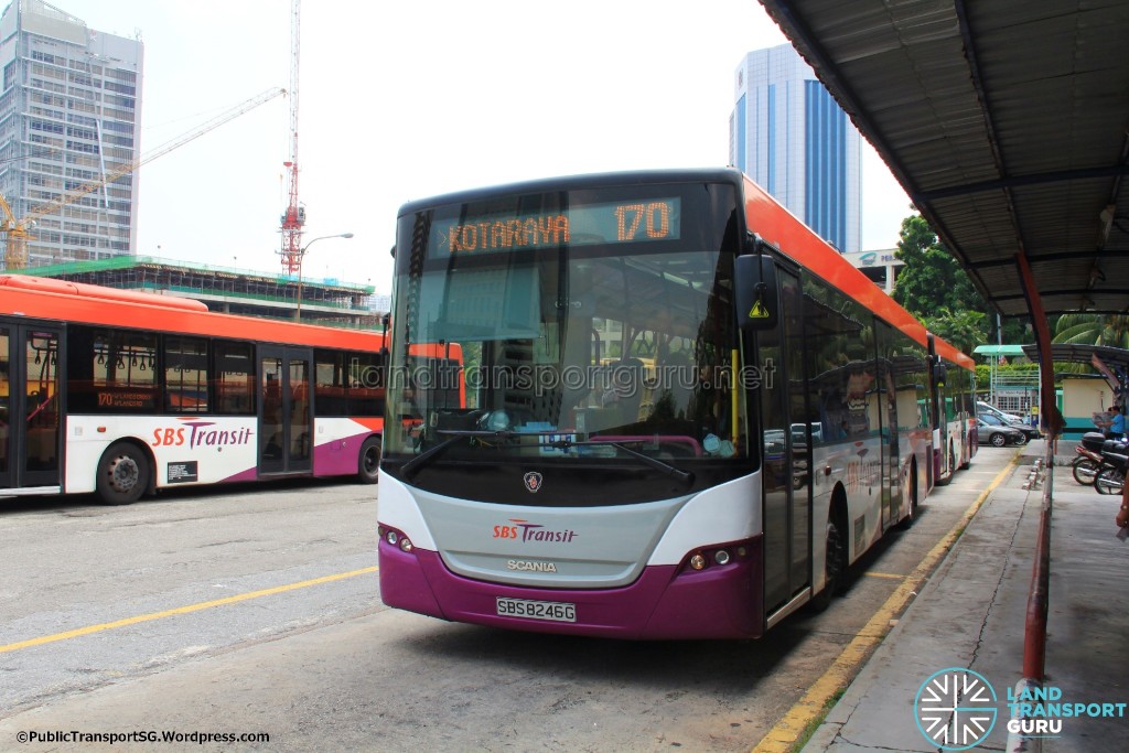 The terminal in October 2014, served by SBS Transit Scania K230UBs.