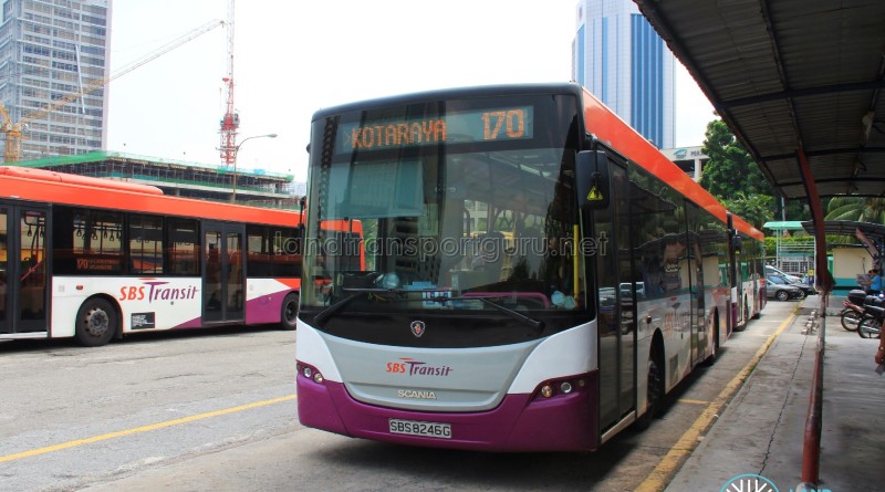 The terminal in October 2014, served by SBS Transit Scania K230UBs.