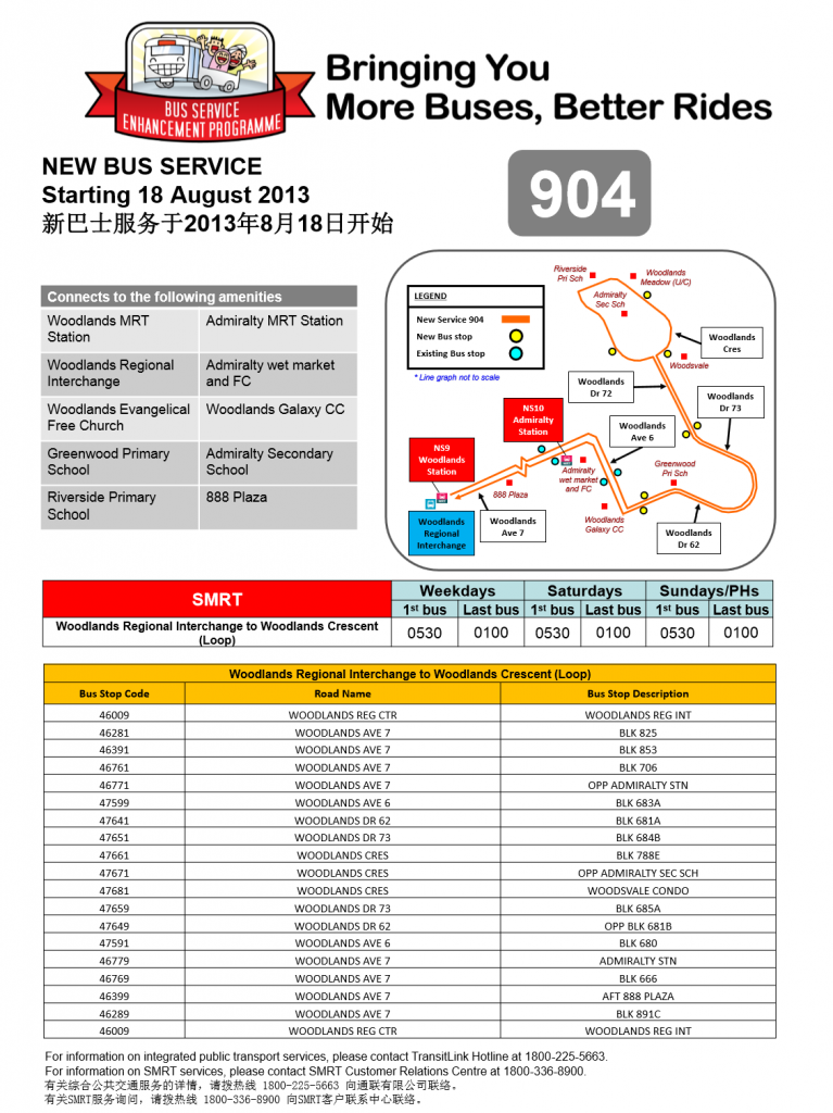 Service 904: LTA/SMRT Joint Release Poster