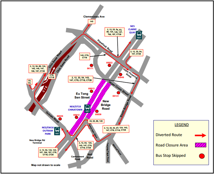SBS Transit diversion diagram