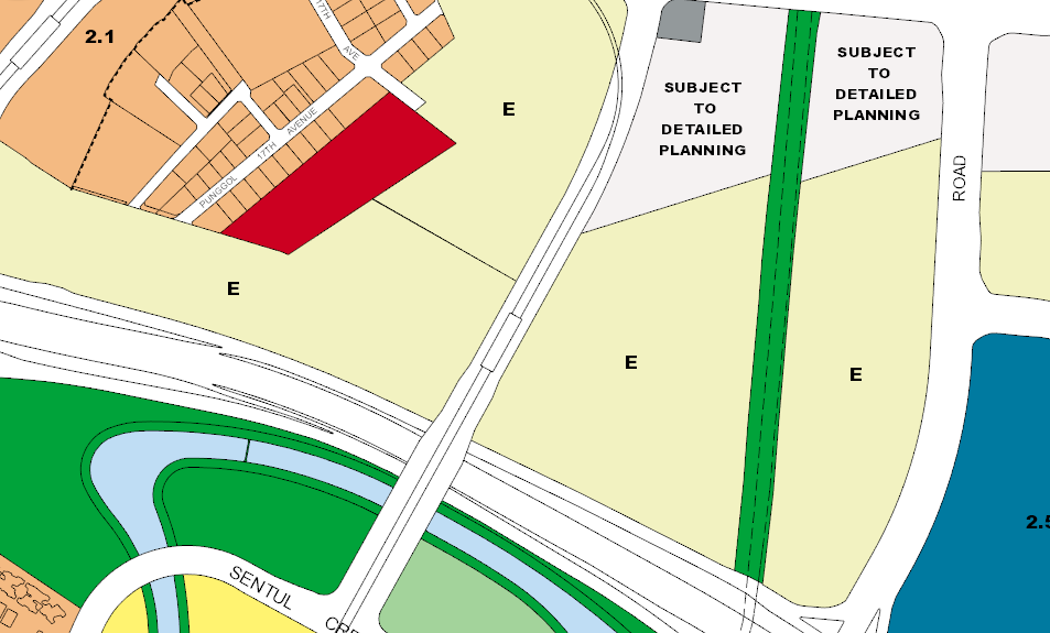 Teck Lee LRT Station - 2014 URA Masterplan showing planned developments in the vicinity
