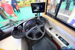 MAN Lion’s City DD L Concept Bus Mock-up - Driver's Cab. Featuring driver fatigue and distraction detection software