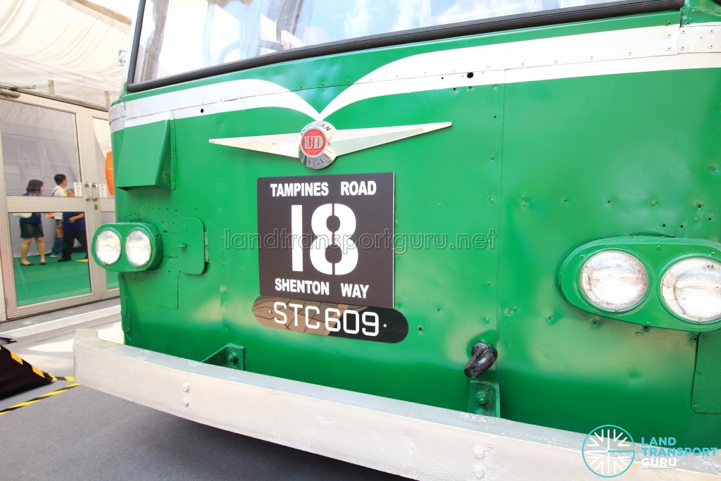 Restored Singapore Traction Company Bus - 1967 Nissan RX102K3 (STC609) - Service Number Plate and Registration Plate