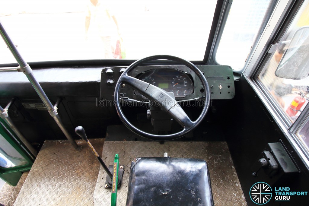 Restored Singapore Traction Company Bus - 1967 Nissan RX102K3 (STC609) - Dashboard, with gear stick and handbrake