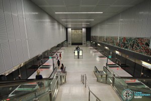 Botanic Gardens MRT Station - Overhead view of CCL platform from concourse level