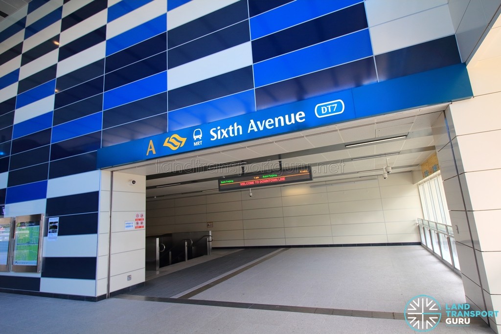 Sixth Avenue MRT Station - Exit A - Escalators to concourse