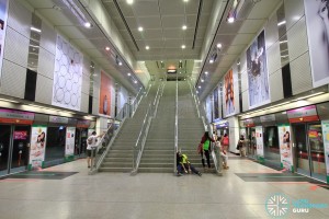Dhoby Ghaut MRT Station - NEL Platform level stairs