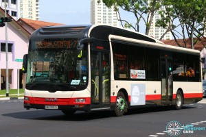 Tower Transit MAN A22 (SMB3062L) in SMRT base livery (old) and TTS corporate logo
