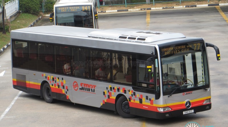 SMRT Mercedes-Benz OC500LE (SMB30Z) - Service 77, in SMRT Buses' New Livery