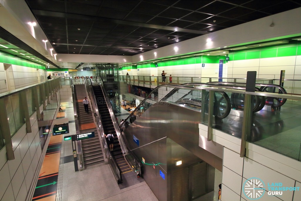 Dakota MRT Station - Overhead view of platform from concourse level