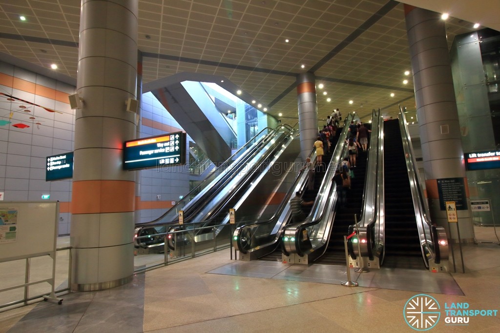 Marina Bay MRT Station - B3 Transfer Hall escalators
