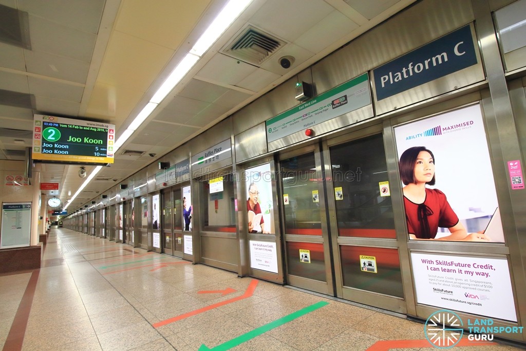 Raffles Place MRT Station - Platform C (Westbound EWL)