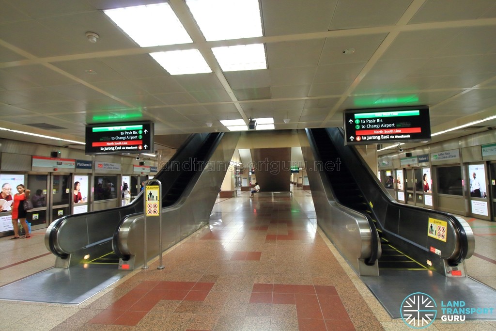 Raffles Place MRT Station - Lower Platform level escalator (B4)
