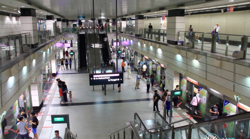 Outram Park MRT Station - View of NEL Platform from Concourse