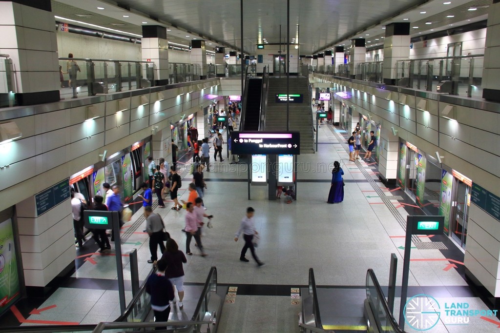 Outram Park MRT Station - View of NEL Platform from Concourse