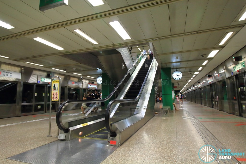 Novena MRT Station - Platform level escalators