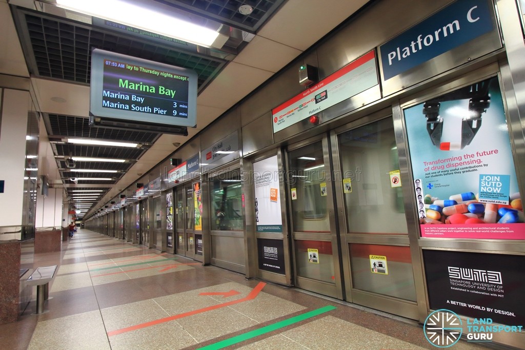 City Hall MRT Station - Platform C (NSL Southbound)