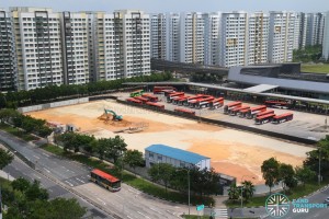 Aerial View of Punggol Bus Interchange Extension Construction (July 2016)