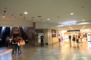 City Hall MRT Station - Exit A (left) to Raffles City (Surface), and Exit C (right) to Citylink Mall and Esplanade MRT Station (Circle Line)