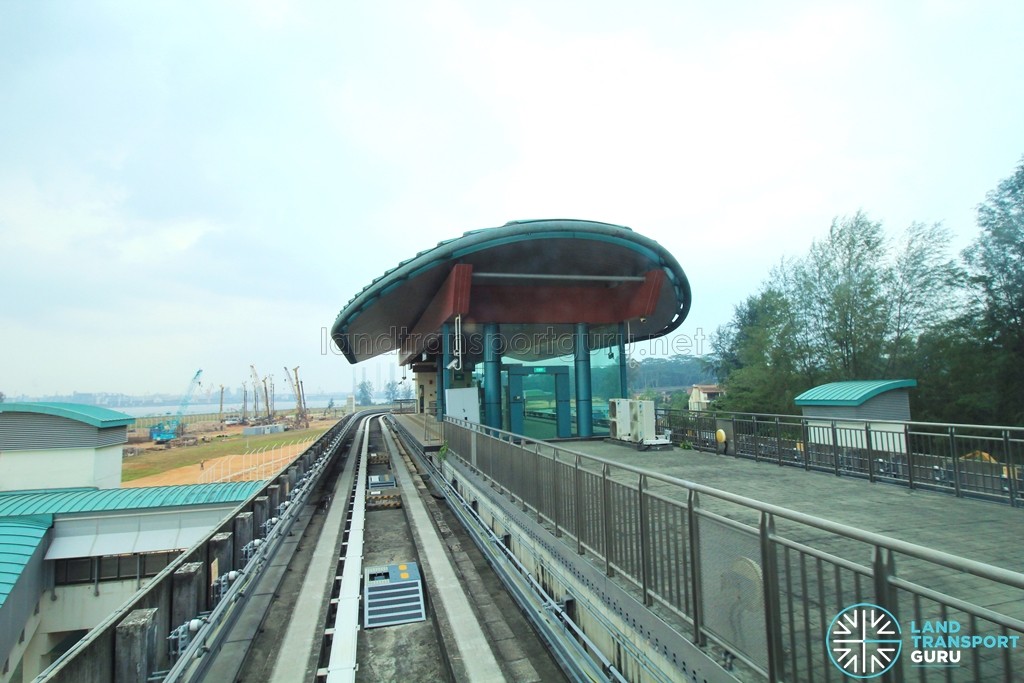 View of Samudera LRT station from a passing LRT train