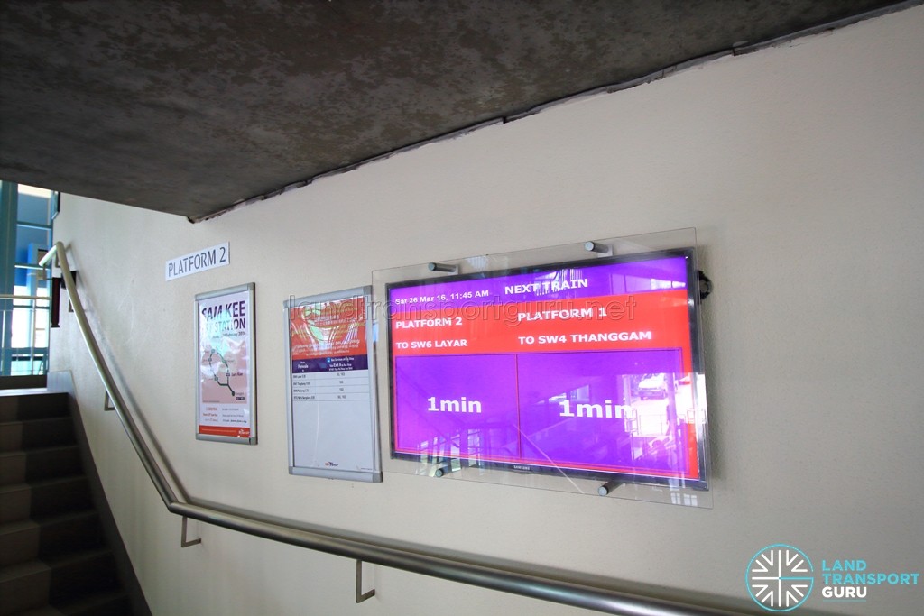 Fernvale LRT Station - Next train timings screen at staircase