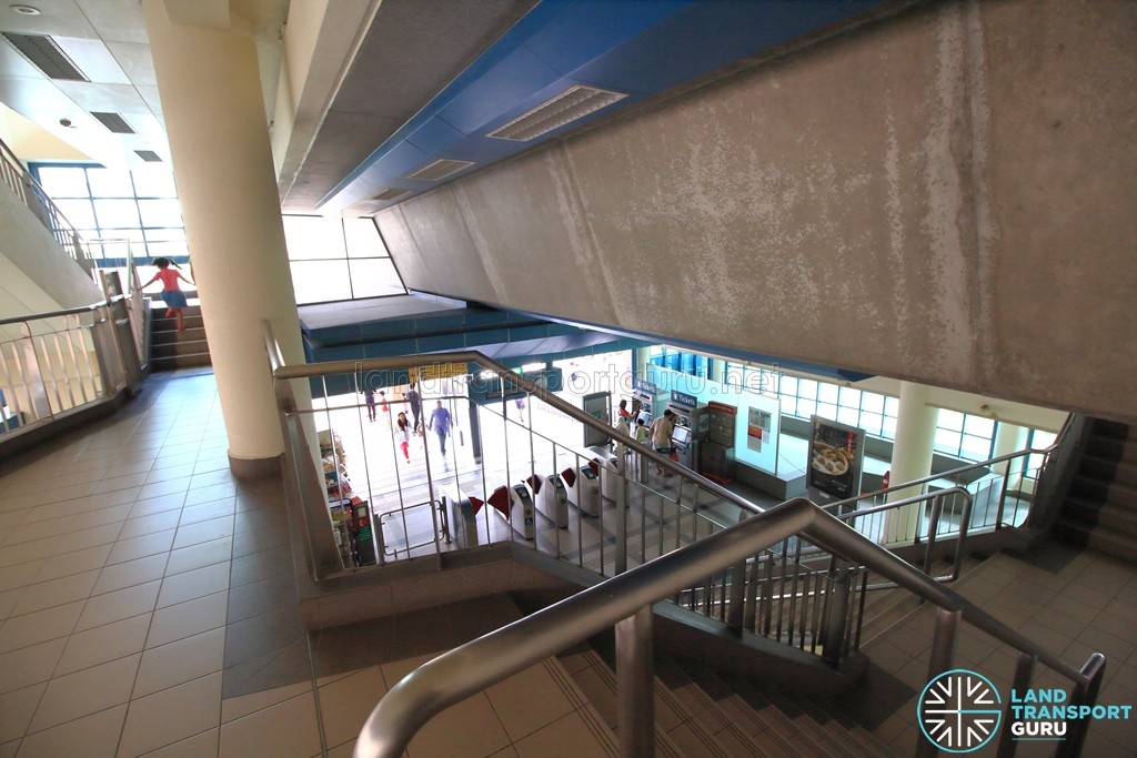 Fernvale LRT Station - View of concourse from staircase