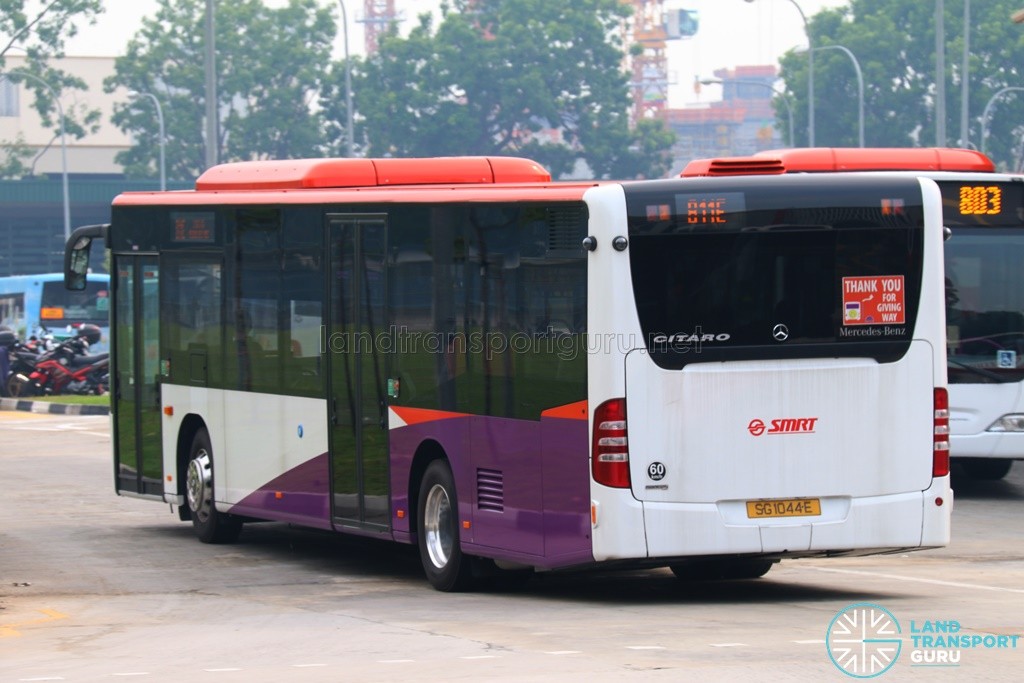 Rear: SG1044E on 811E - SMRT Buses Mercedes-Benz Citaro