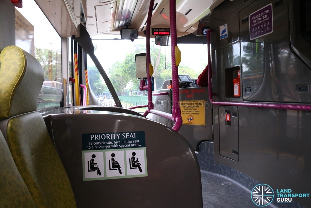SMRT Buses Volvo B9TL Interior - Priority Seat Stickers