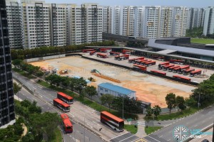 Aerial View of Punggol Bus Interchange Extension Construction (August 2016)