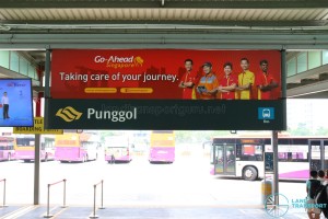 Go-Ahead Singapore Banner at Punggol Temporary Bus Interchange (Aug 2016)