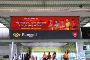 Go-Ahead Singapore Banner at Punggol Temporary Bus Interchange (Aug 2016)