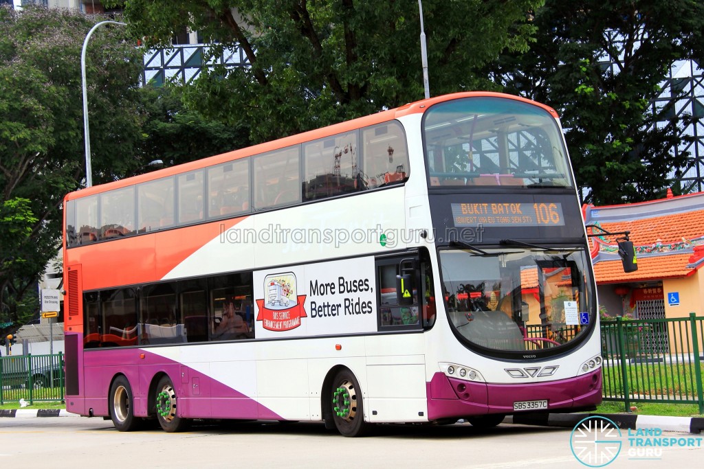Tower Transit Volvo B9TL Wright (SBS3357C) - Service 106, diverted to Eu Tong Sen St