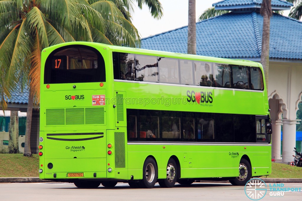 Rear of Go-Ahead Volvo B9TL Wright (SG5078G)