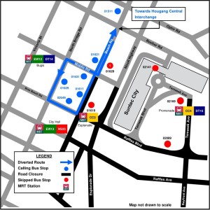 Formula 1 Diversions - Service 107M diversion map