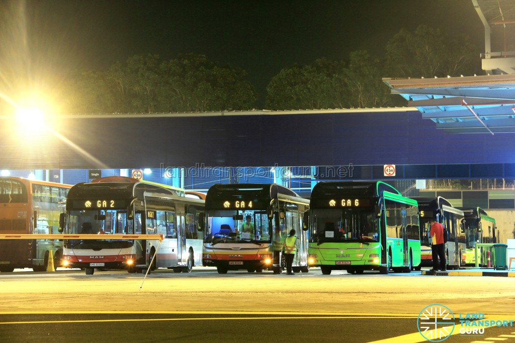 Go-Ahead Employee Buses at Loyang Bus Depot, operated by Tower Transit