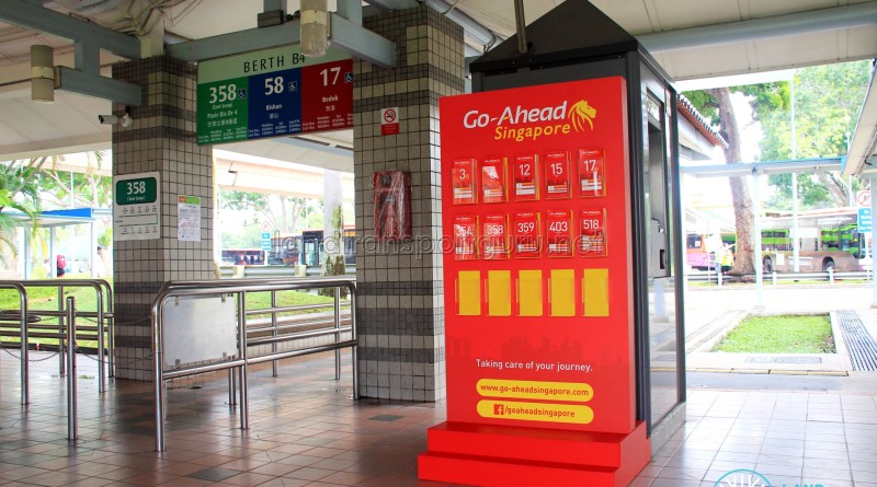 Pasir Ris Bus Interchange - Go-Ahead guide rack