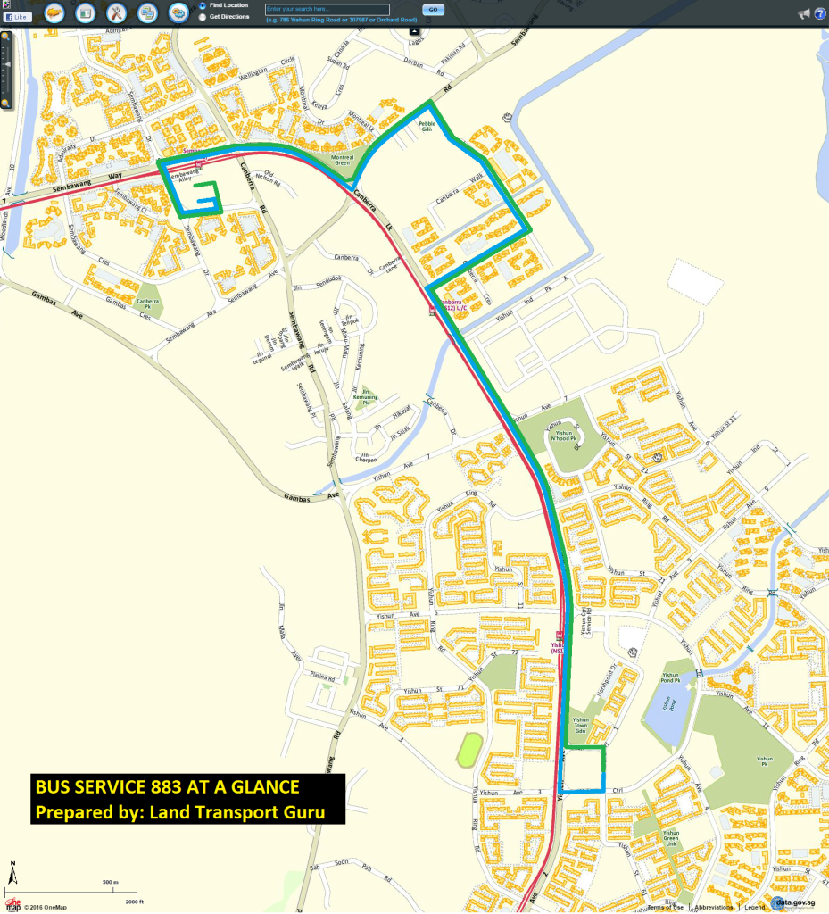 Service 883 map