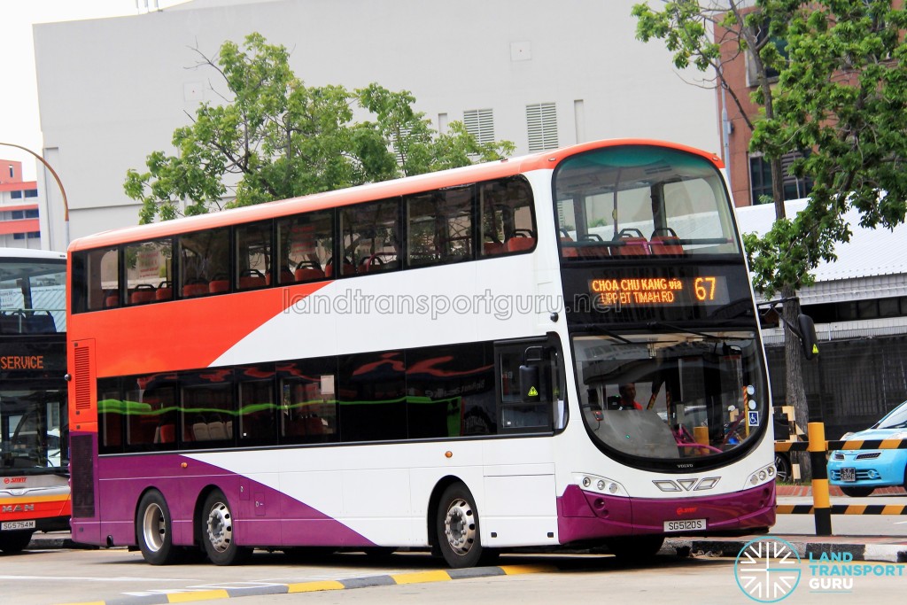 SMRT Volvo B9TL (SG5120S) - Service 67, in SBS Transit base livery