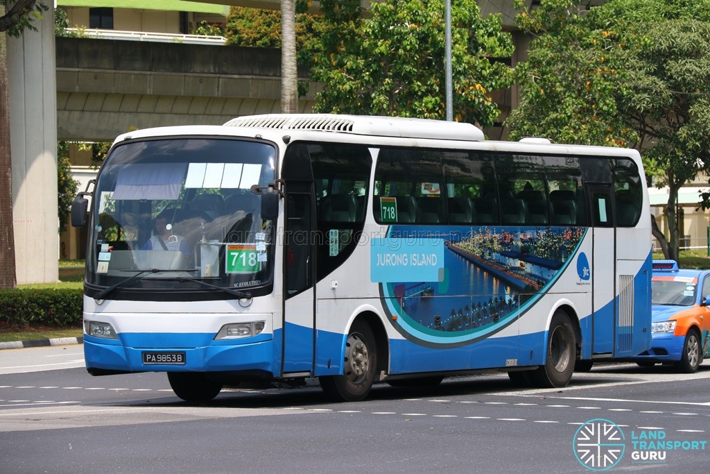 Jurong Island Bus Service 718 - Woodlands Transport Isuzu LT134P (PA9853B)