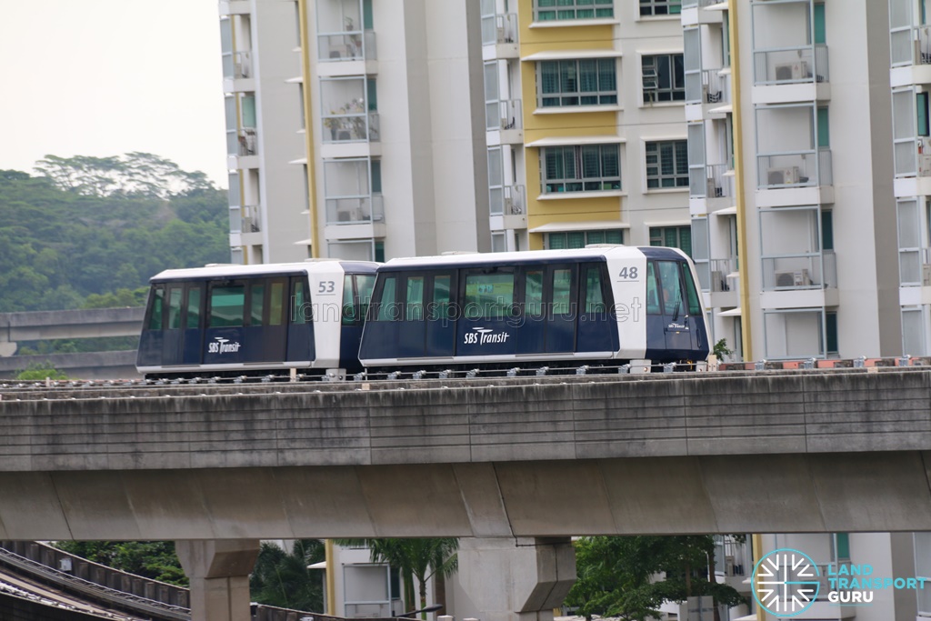 Punggol LRT System - Double Carriage on Test (Set 48 and 53)