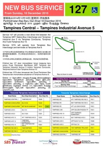SBS Transit Bus Service 127 - Route Poster