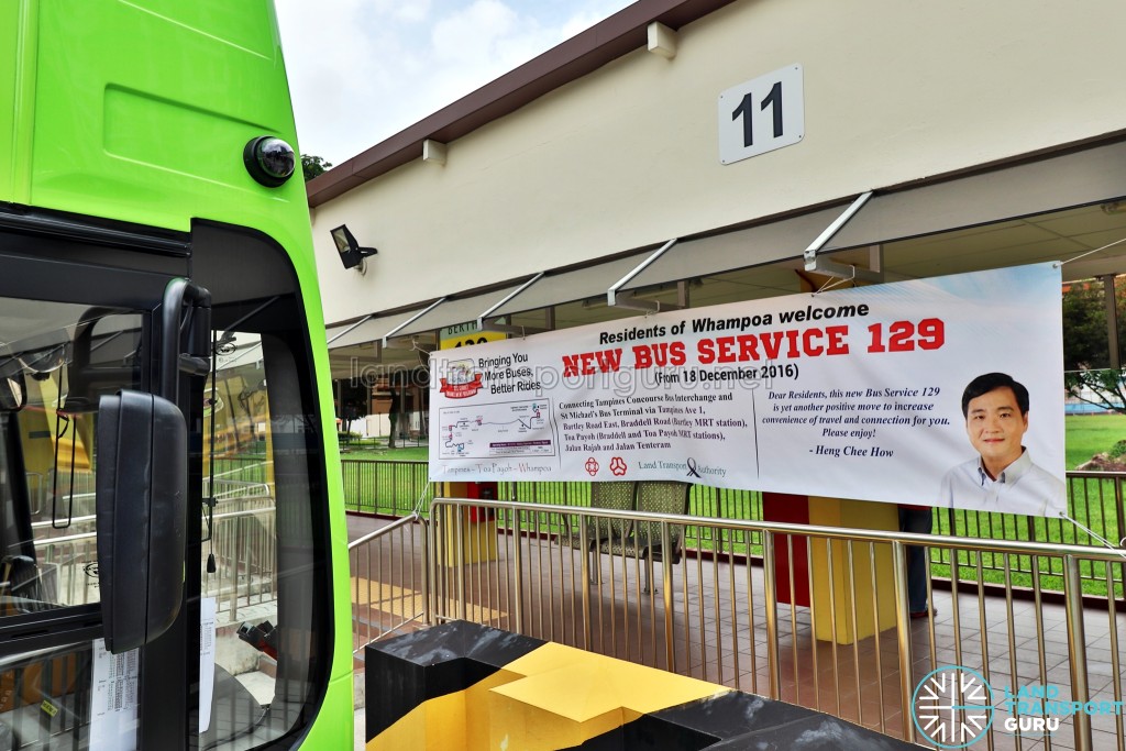 Promotional Banner for New Bus Service 129 (Featuring Mr Heng Chee How)