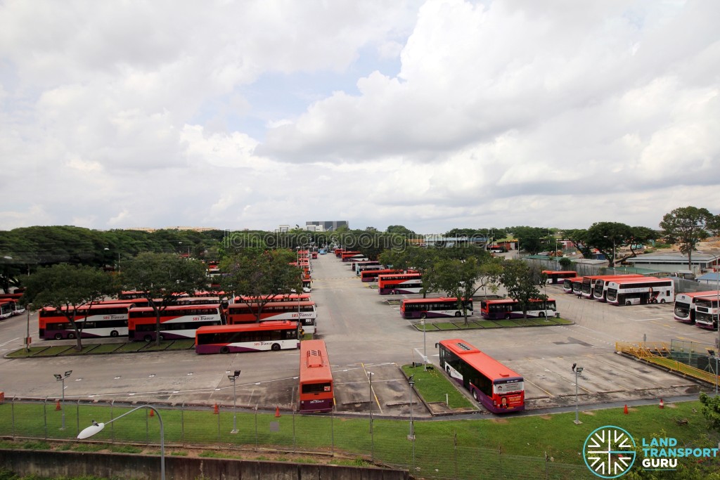 Overhead view of Hougang Bus Depot