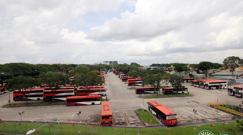 Overhead view of Hougang Bus Depot