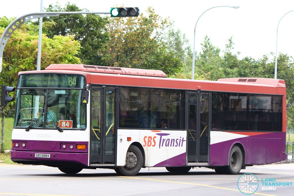 SBS Transit Volvo B10BLE Diesel (SBS1688K) - Service 84