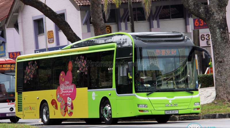 Tower Transit MAN NL323F (SMB3041Y) displaying Chinese New Year message (恭喜发财)